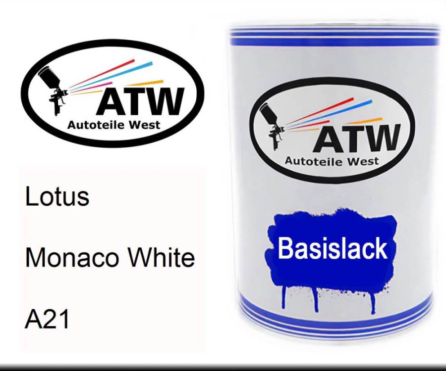 Lotus, Monaco White, A21: 500ml Lackdose, von ATW Autoteile West.